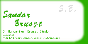 sandor bruszt business card