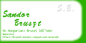 sandor bruszt business card